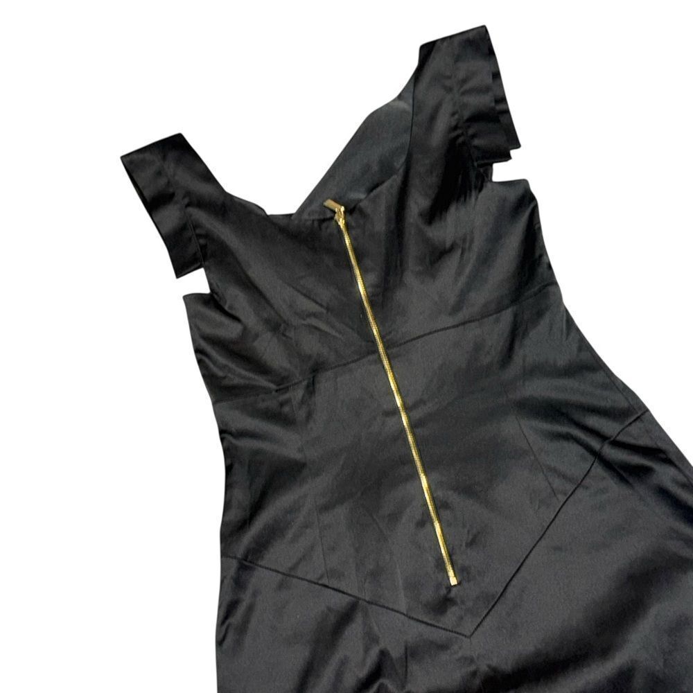 BLACK HALO women’s black Jackie O Satin Classic Sheath sleeveless Dress size 2 - Picture 6 of 8
